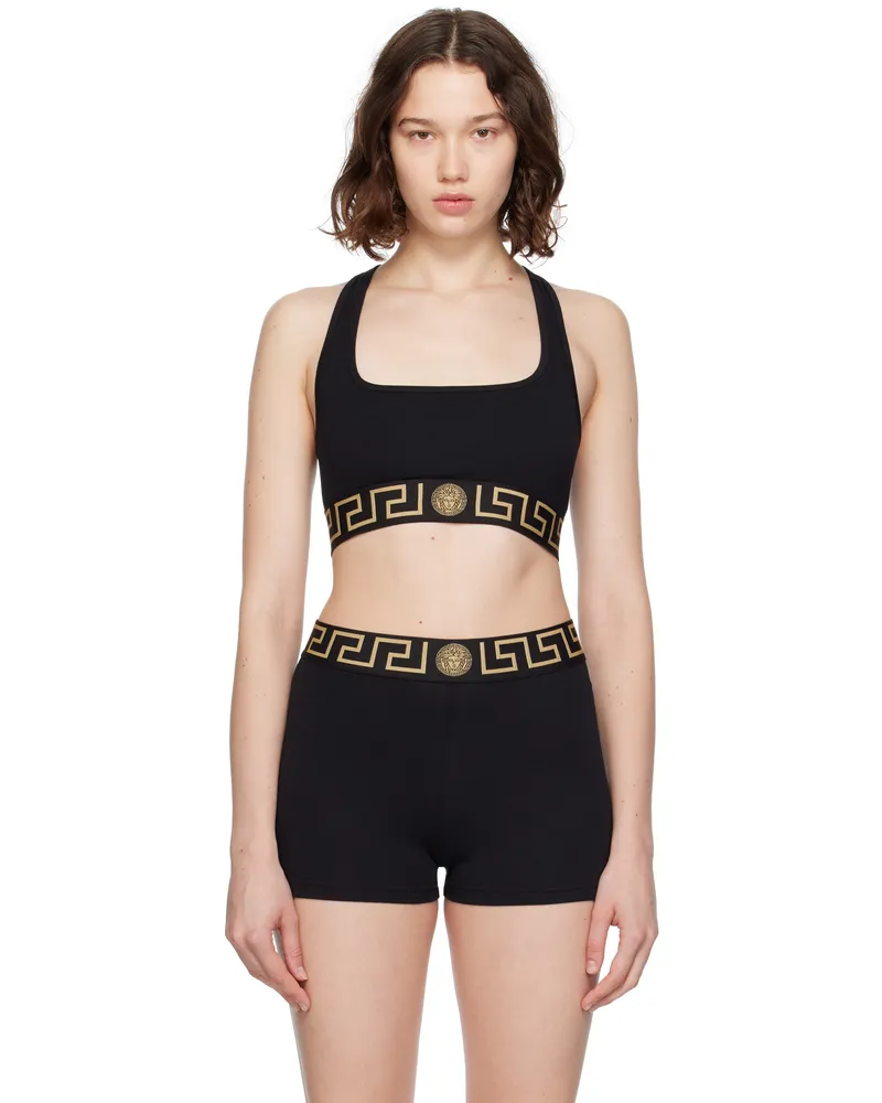 Versace Black Greca Border Bra A1008-black