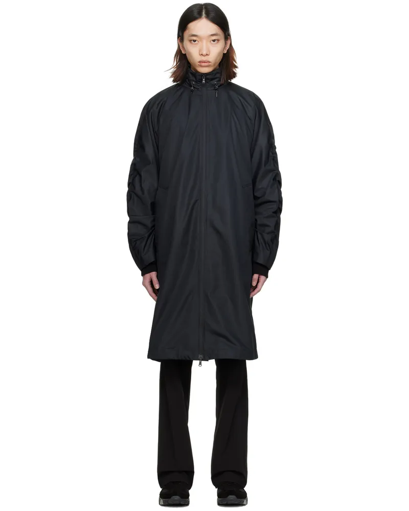 Wooyoungmi Black Ruched Coat 914b