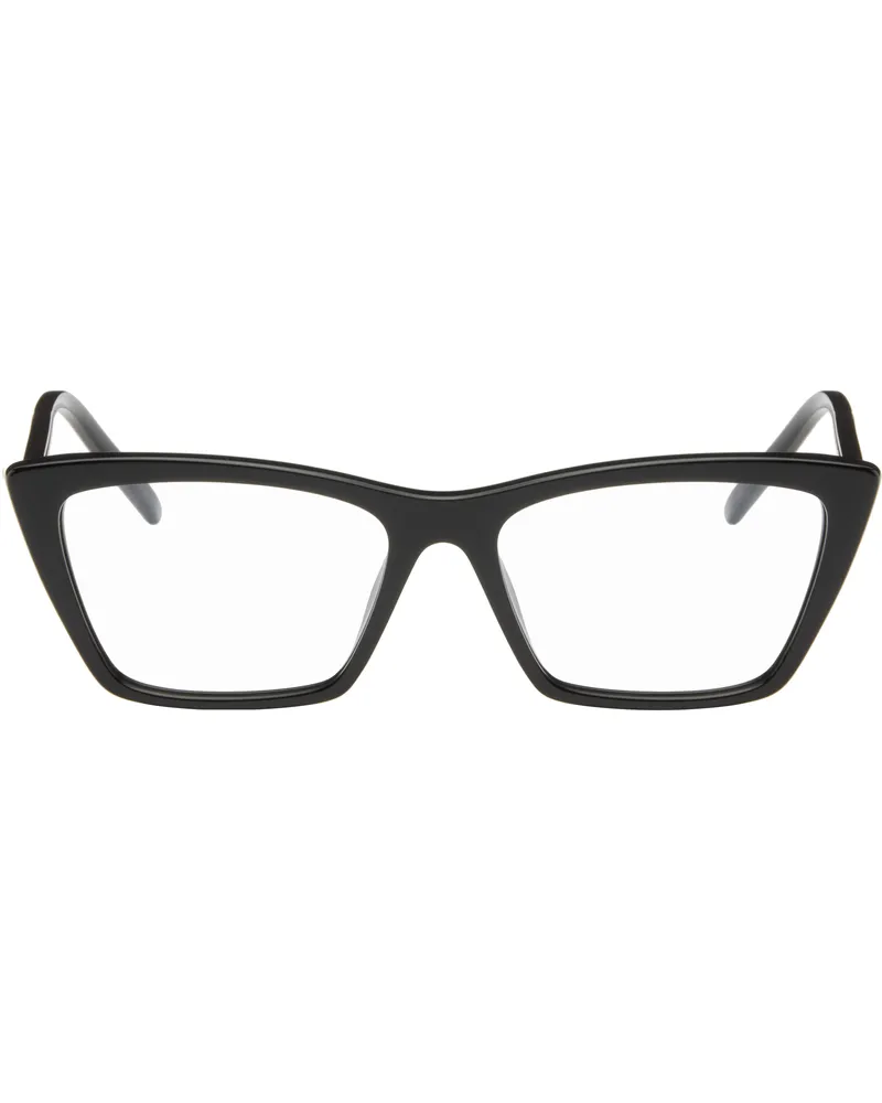 Saint Laurent Black SL 737 Mica Thin Glasses Black-black-transpar