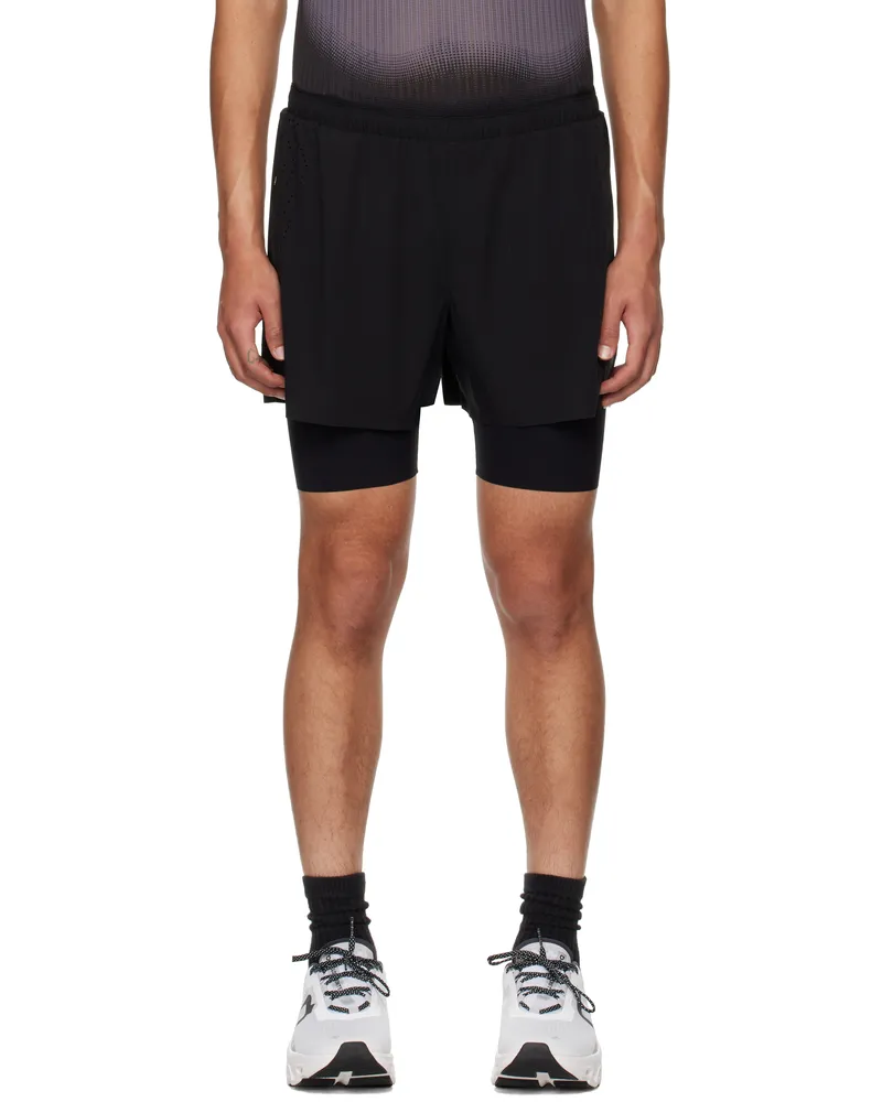Soar Running Black Dual Run Shorts Black