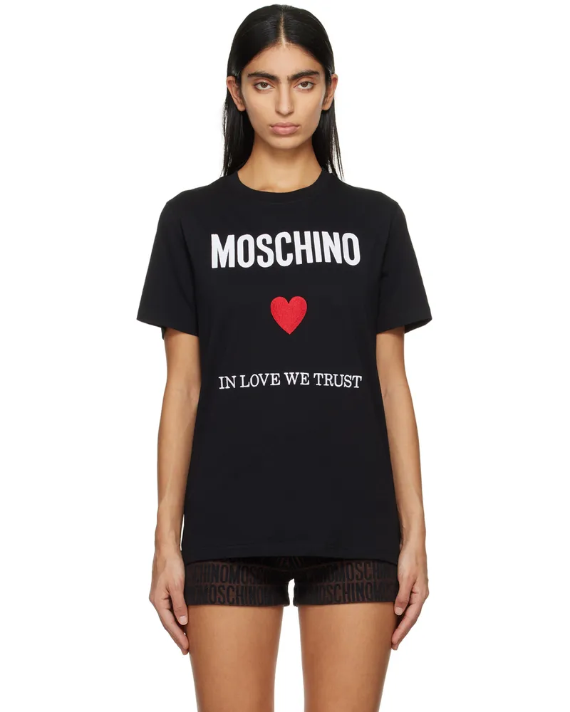 Moschino Black 'In Love We Trust' T-Shirt J2555