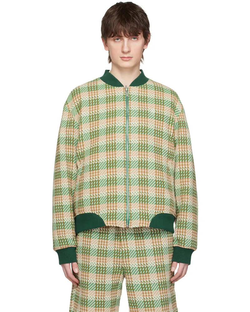 Drôle de Monsieur Green 'Le Teddy Reversible' Reversible Bomber Jacket Green