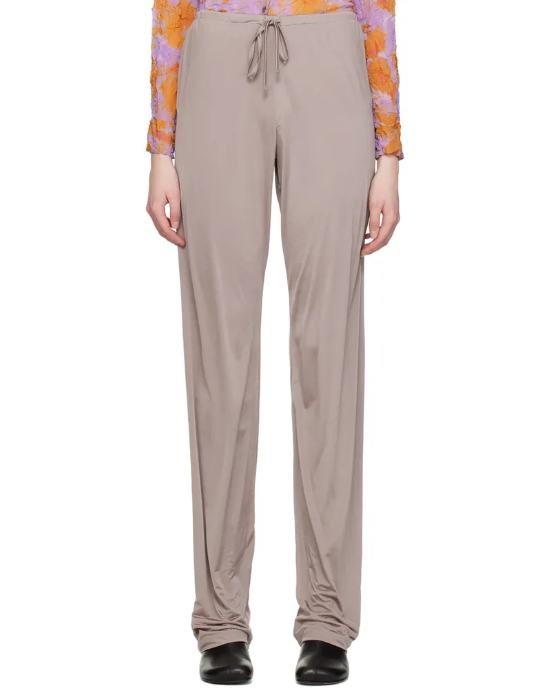 Dries van Noten Taupe Drawstring Trousers 306