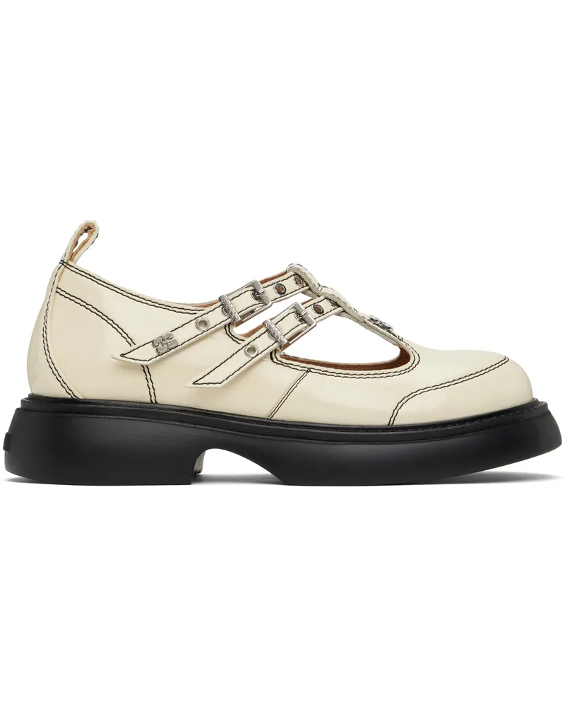 Ganni Off-White Mary Jane Loafers 135
