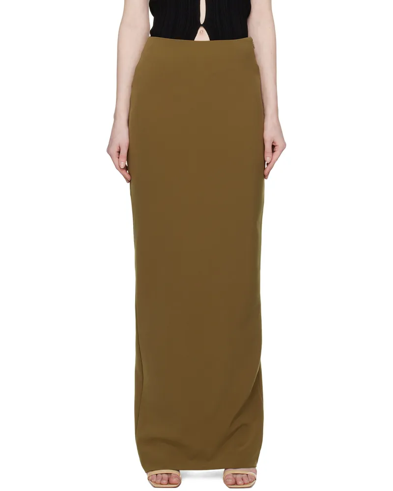 Paris Georgia Khaki Magda Maxi Skirt Caramel