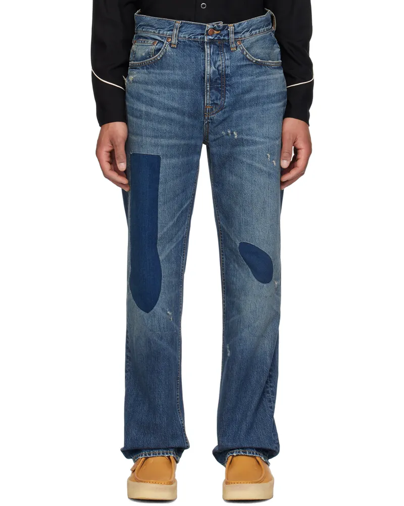 Nudie Jeans Blue Tuff Tony Jeans Patch