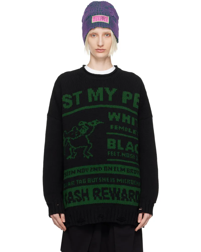 Maison Margiela Black 'Lost My Pet' Sweater 001j