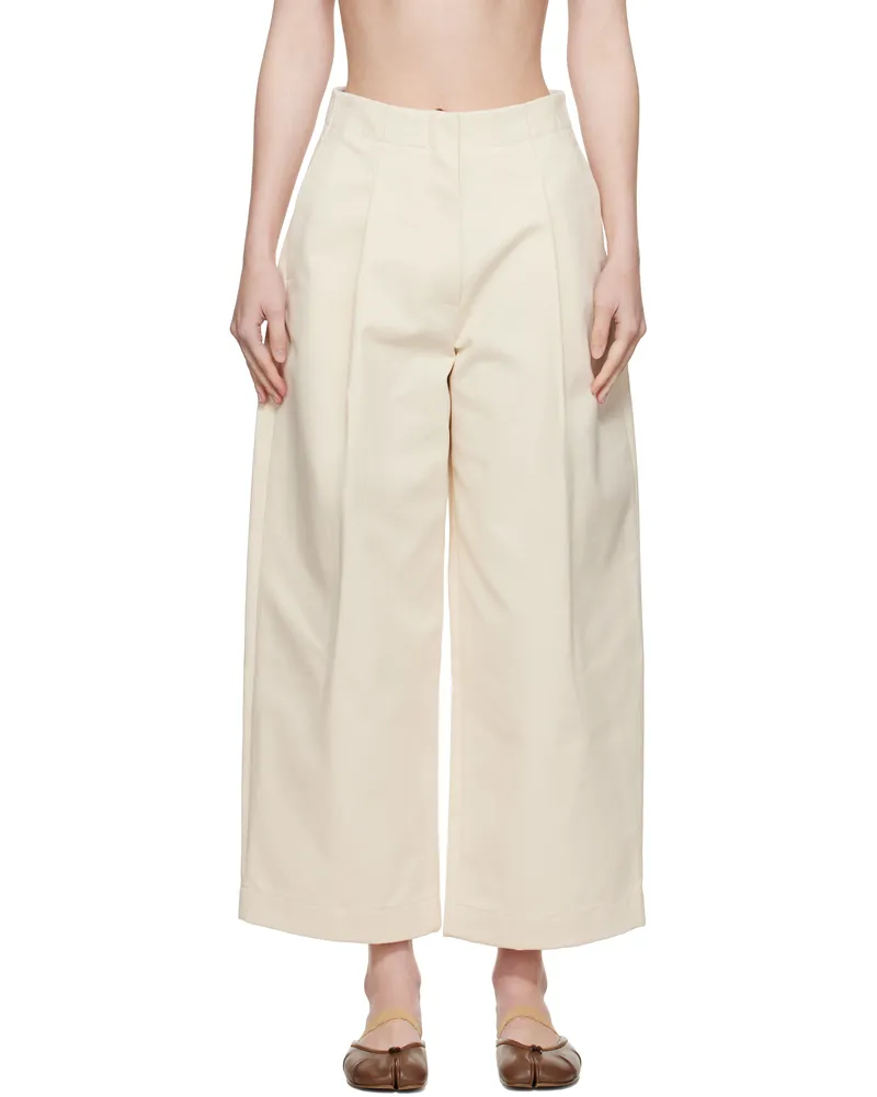 Studio Nicholson Off-White Dordoni Volume Trousers Cream
