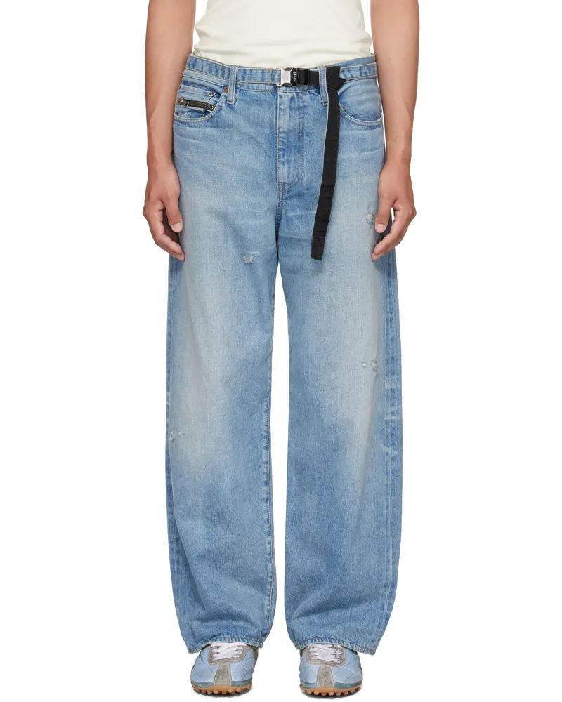 Sacai Blue BEYONDEXX Belted Jeans 451