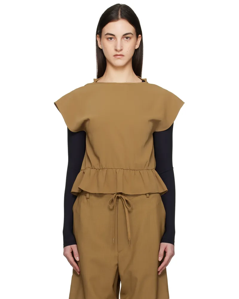 Maison Margiela Green Fluid Ruffle Blouse 132