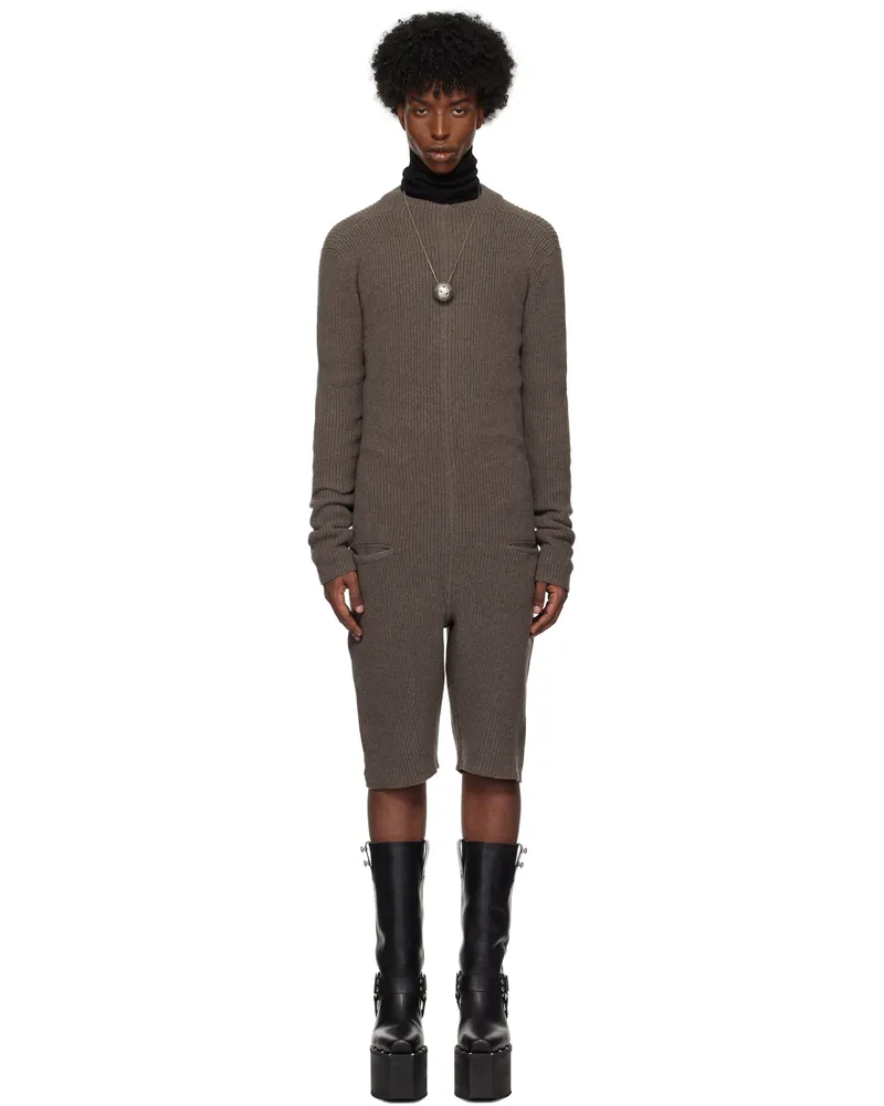 Rick Owens Gray Porterville Headon Jumpsuit 34
