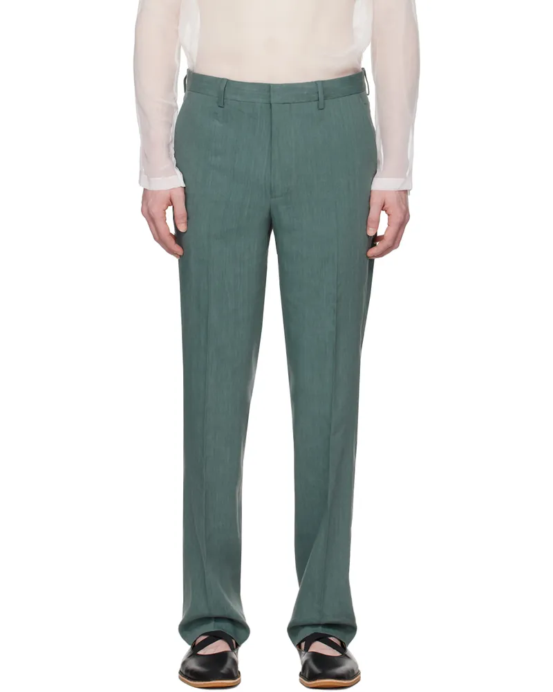 Dries van Noten Blue Creased Trousers 506