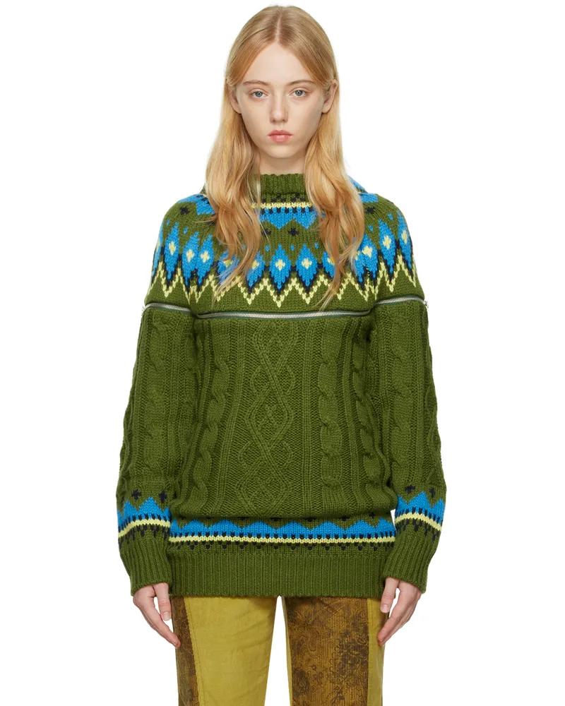 Andersson Bell Green Cape Nordic Hoodie Khaki