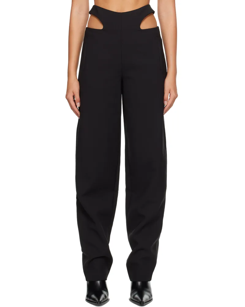 Dion Lee Black Y Front Trousers Black