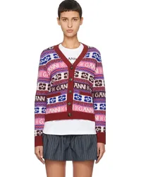 Ganni Multicolor Y-Neck Cardigan Multicolour