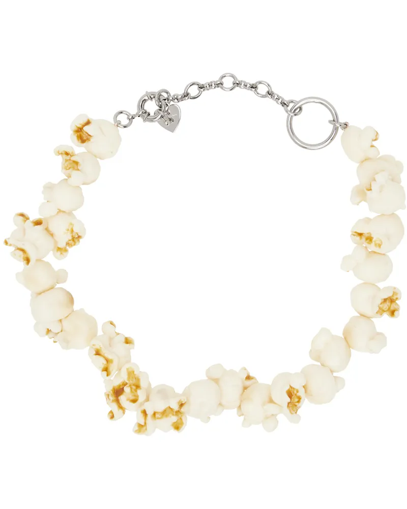 Acne Studios Off-White Popcorn Shape Necklace Cpsilver