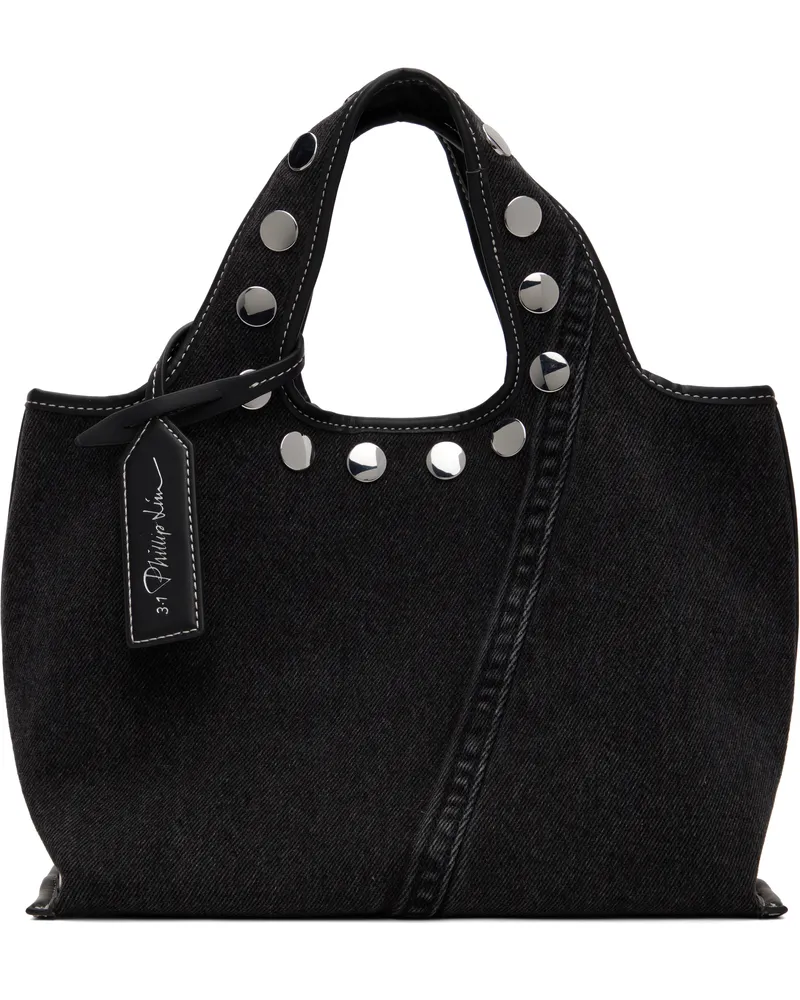 3.1 phillip lim Black Denim Mini Market Studs Tote Wa010