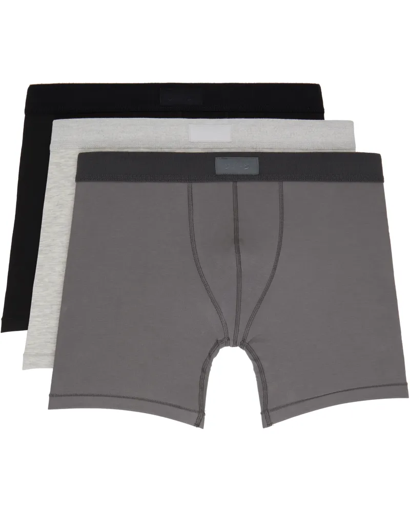 SKIMS Three-Pack Multicolor SKIMS Cotton 5 Boxer Briefs Heather