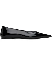 Totême Black 'The Patent Asymmetric' Ballerina Flats Black