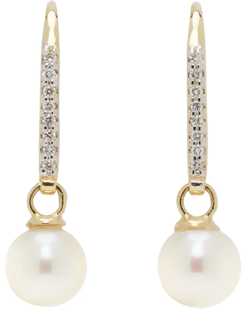 MATEO Gold Single Pearl Drop Earrings 14kt