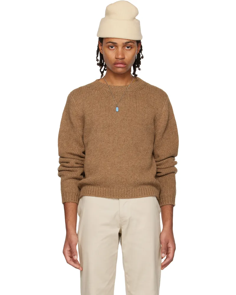 K.NGSLEY Brown Crewneck Sweater Coffee