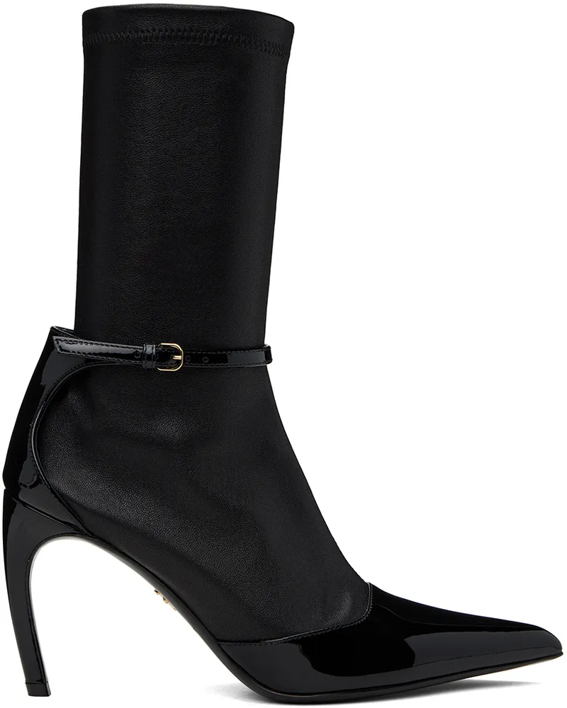 Ferragamo Black Britt Boots 001