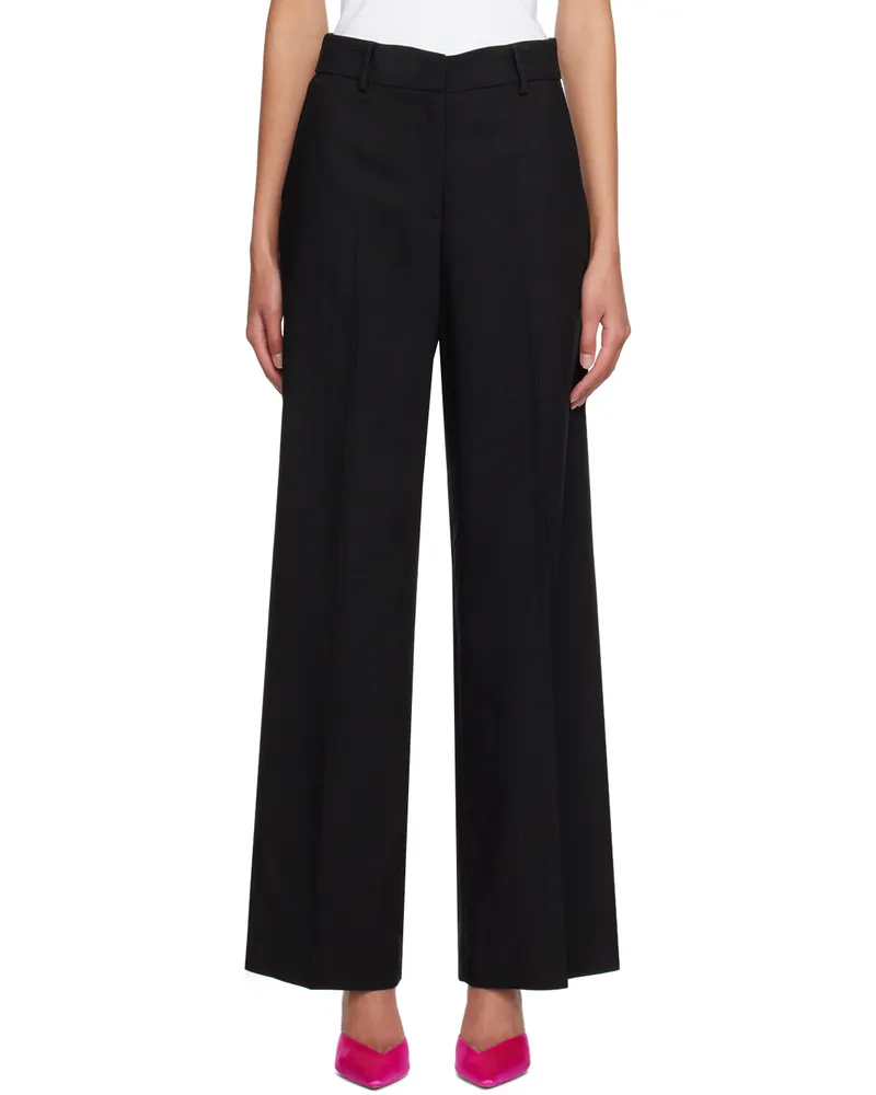 MSGM Black Straight Trousers 99