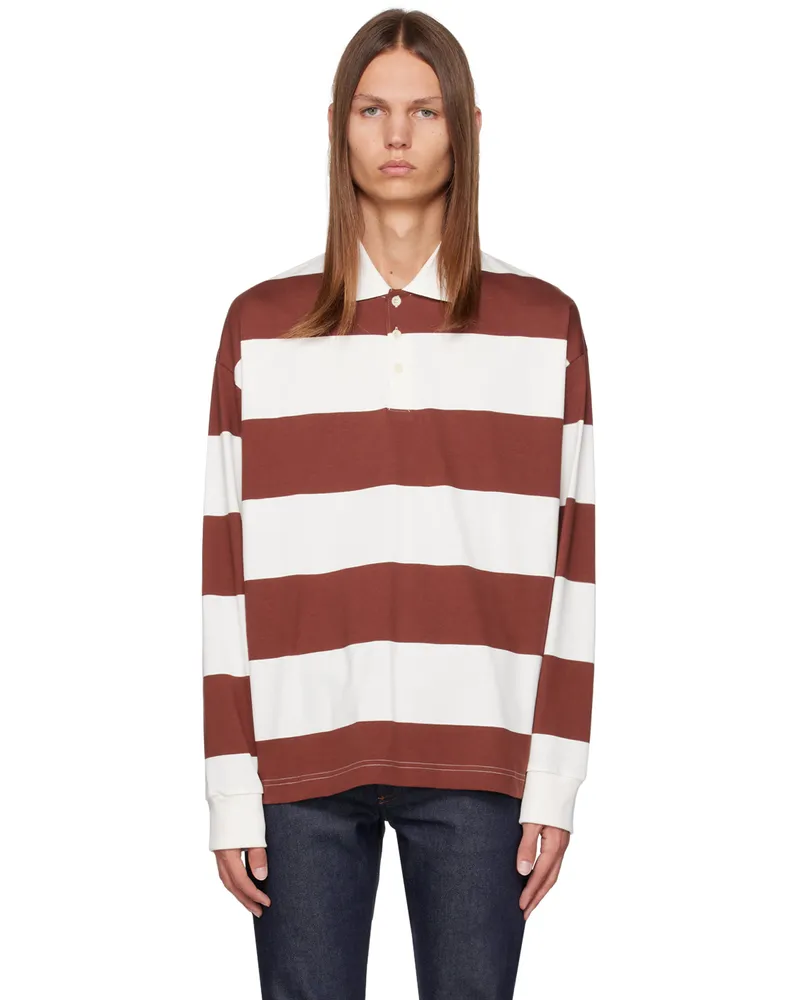 A.P.C. Brown & White Riley Polo Eah