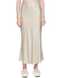 Silk Laundry Beige Bias-Cut Maxi Skirt Hazelnut