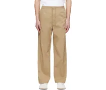 Beige Straight Trousers