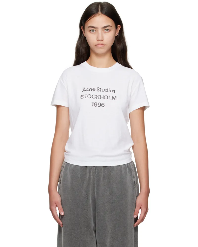 Acne Studios White Logo T-shirt Aeg