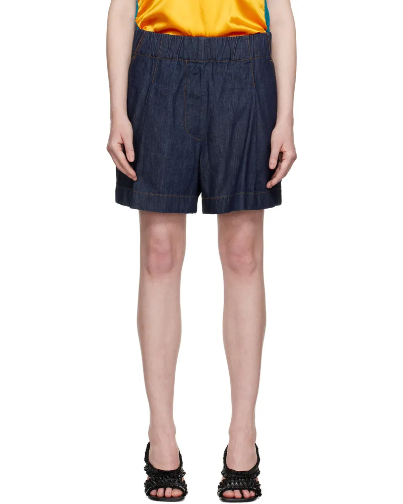 Dries van Noten Indigo Wide Denim Shorts 507