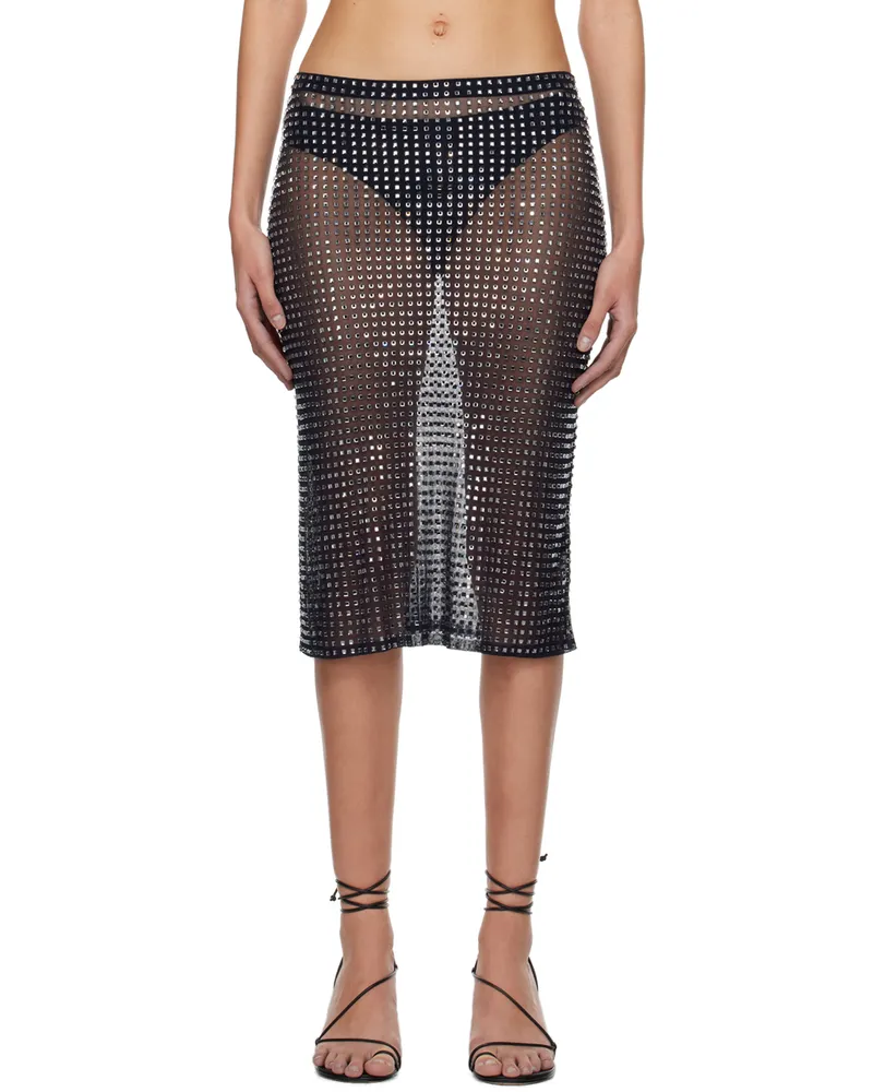 Christopher Esber Navy Cristalla Midi Skirt Ink
