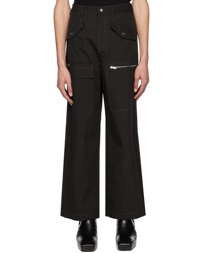 Dion Lee Black Slouchy Pocket Cargo Pants Black