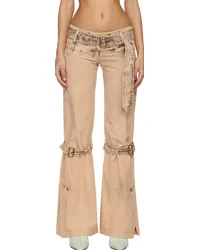 Charlotte Knowles Beige Issa Denim Trousers Buff