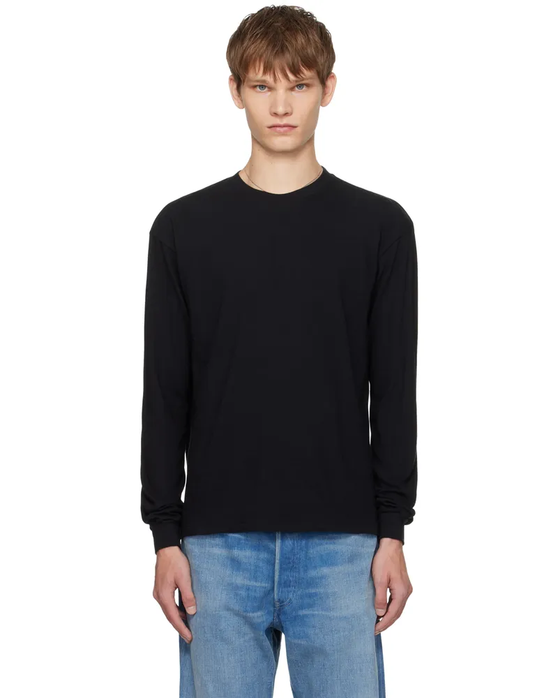 AURALEE Black Seamless L/S T-shirt Black