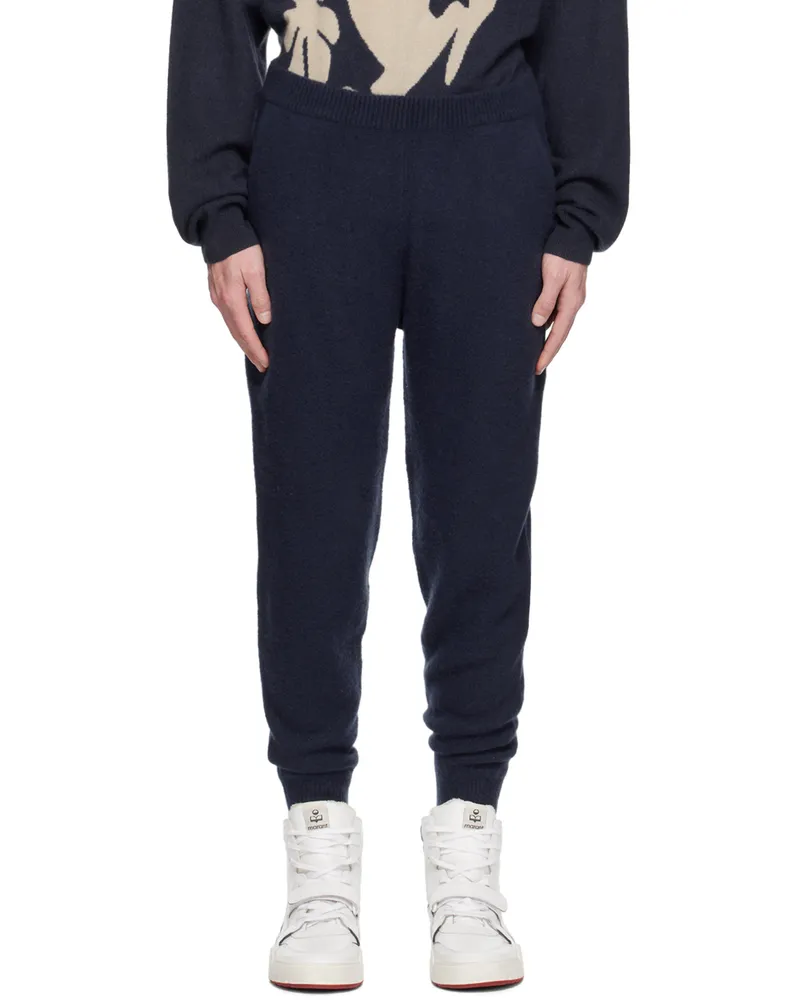 Frenckenberger Navy Hotoveli Lounge Pants Black