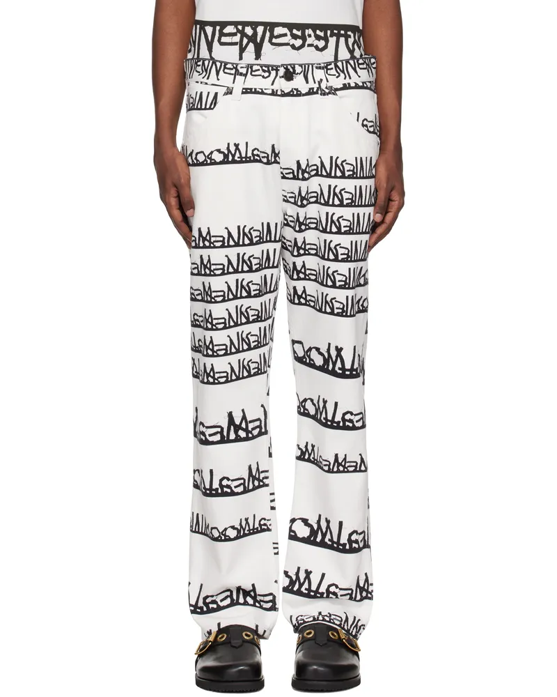 Vivienne Westwood White & Black Ranch Jeans Aw24-a303