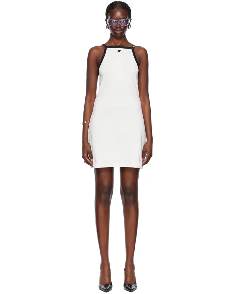 Courrèges White Pin-Buckle Minidress 0098