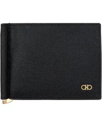 Ferragamo Black Gancini Card Holder Nero