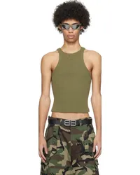 VETEMENTS Khaki Embroidered Tank Top Khaki