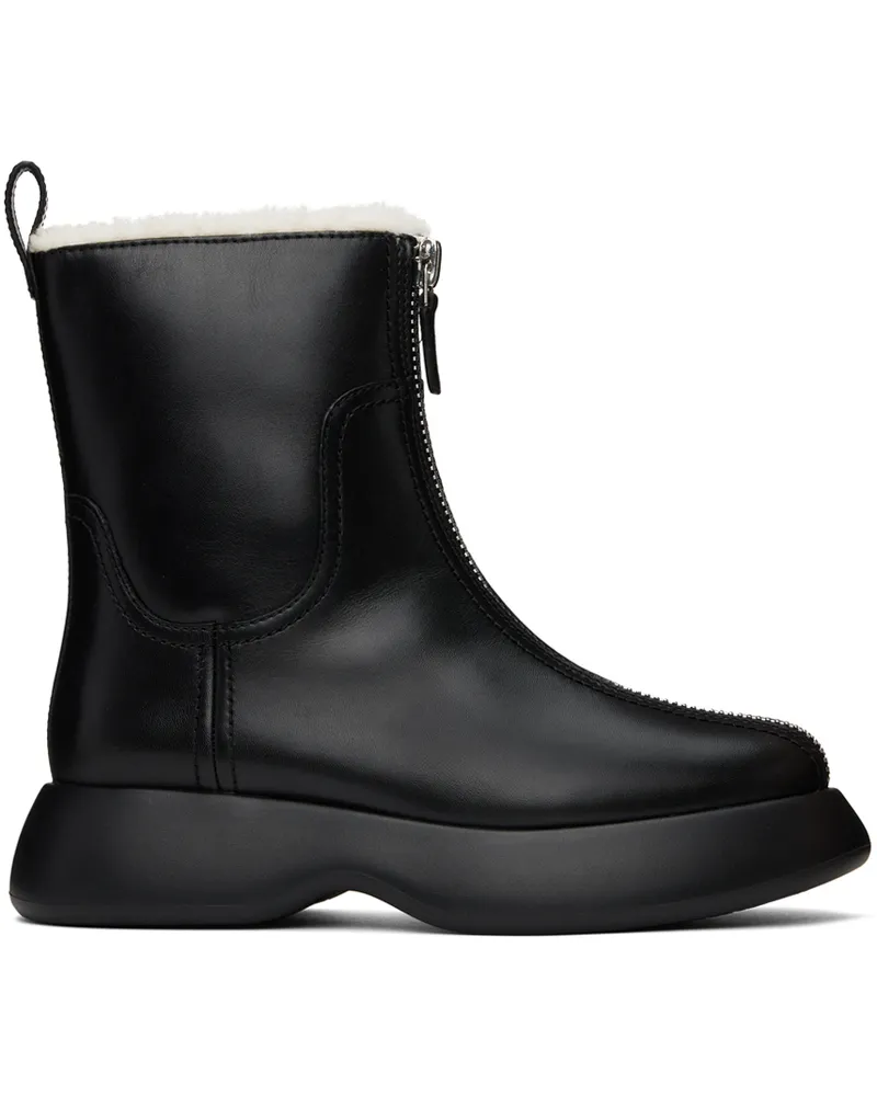 3.1 phillip lim Black Mercer Zip Shearling Boots Ba001