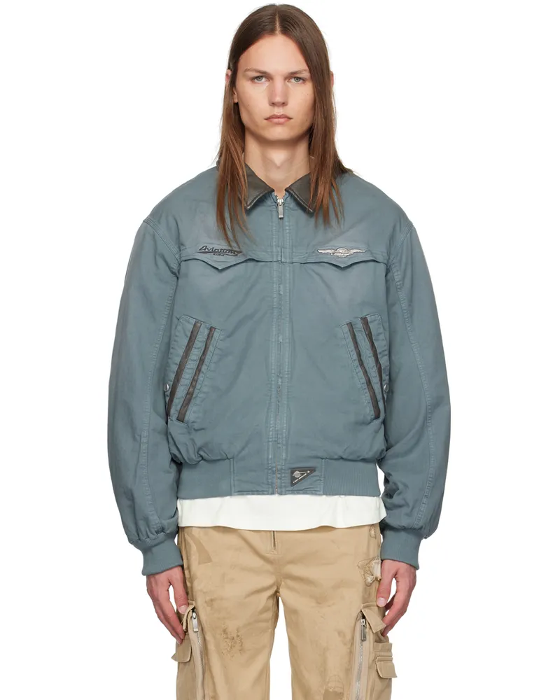 C2H4 Blue Mechanist Quilted Jacket Lapis