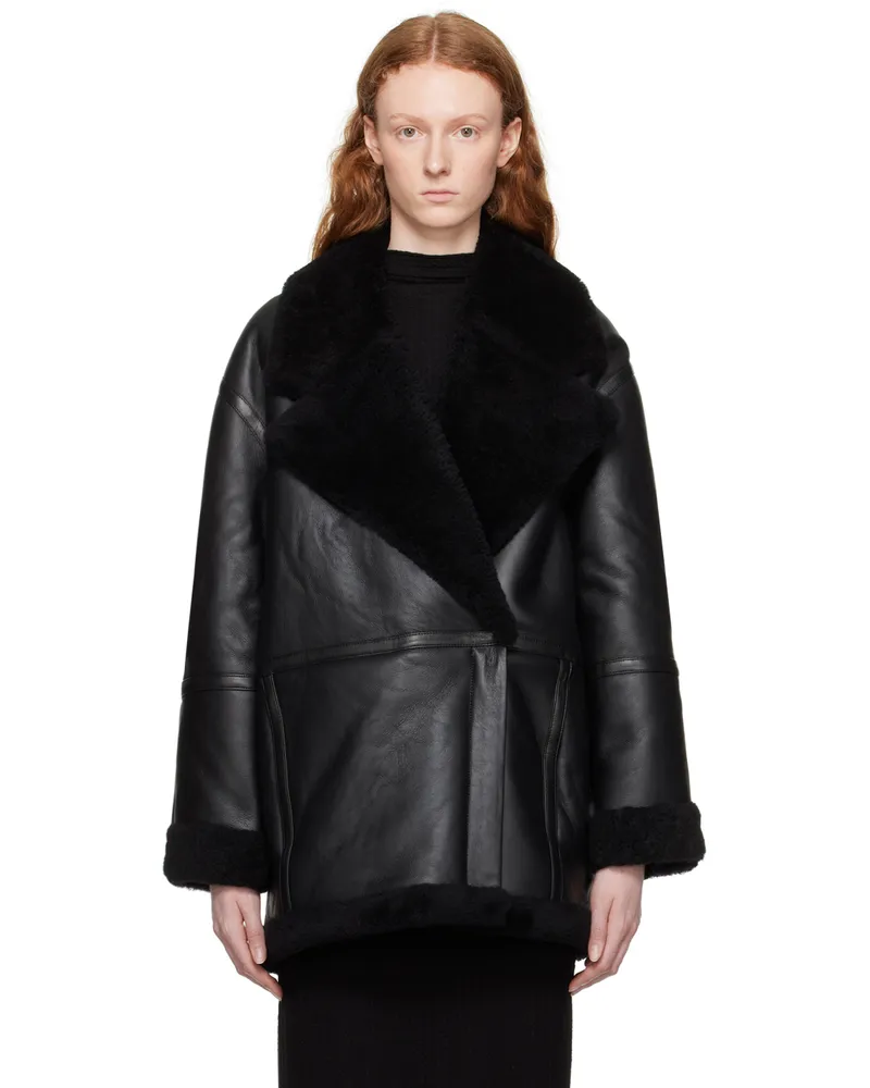 camilla and marc Black Delano Shearling Jacket Dblk