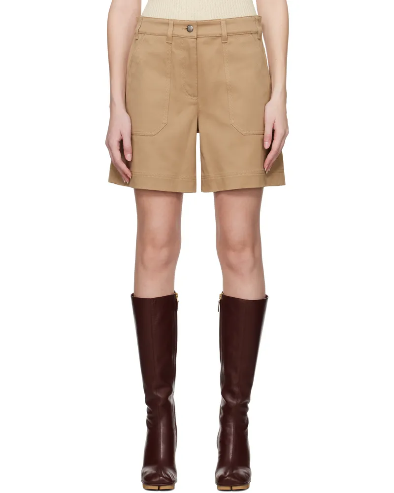 Moncler Tan Cotton Gabardine Bermuda Shorts 235