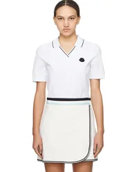 Moncler White Patch Polo White