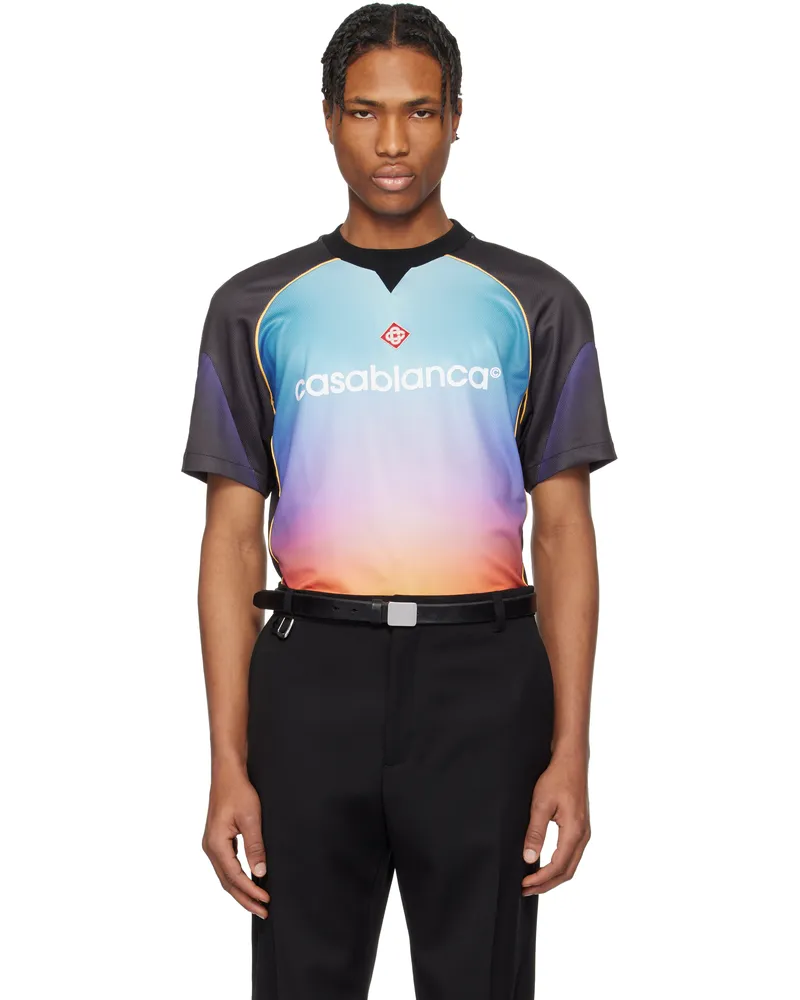 Casablanca Paris Multicolor Gradient Football T-shirt Gradient