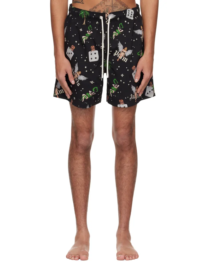 Palm Angels Black Pin Up Swim Shorts Black