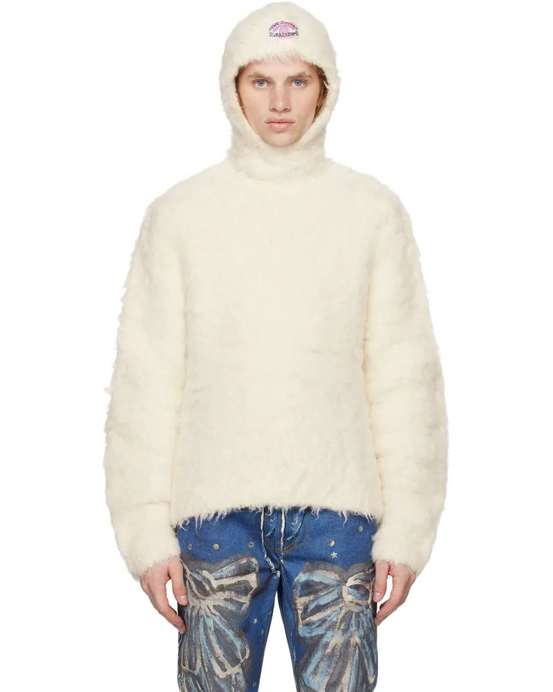 Acne Studios White Alpaca Blend Hoodie 100