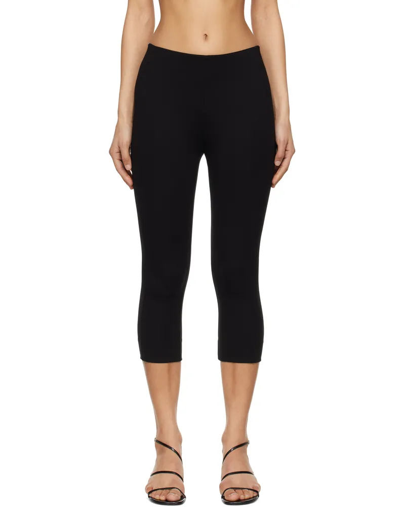 Rag & Bone Black Simone Ponte Capri Trousers Blk